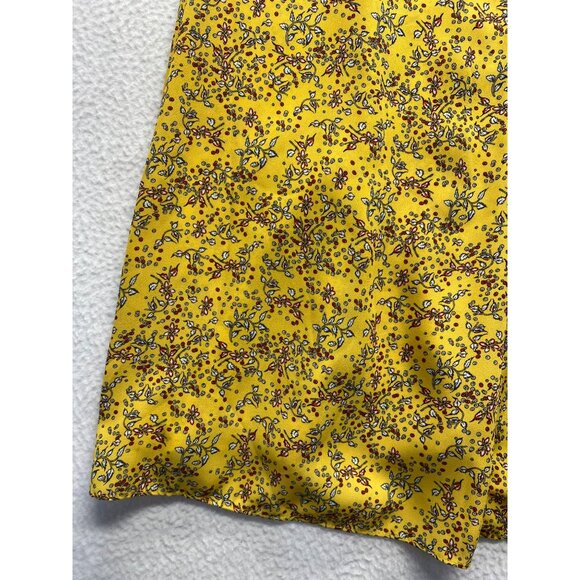 Max Studio Womens Medium Yellow Floral Button-Front A-Line Skirt #7068 - Picture 3 of 6